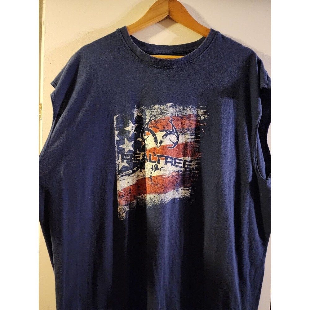 realtree xtra cutoff t shirt blue mens XXL